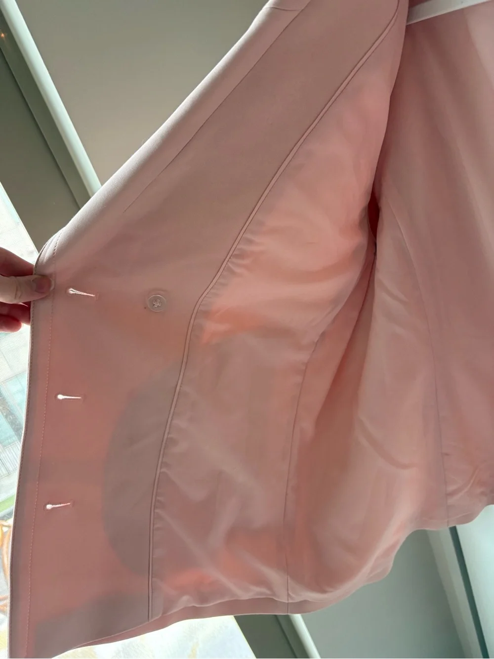 Tommy Hilfiger Blush Pink Double-Breasted Blazer Jacket - Picture 8 of 16